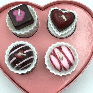 Valentine's Truffle Bon Bon Candles Decor Set White Barn Tealight Gift Boxed